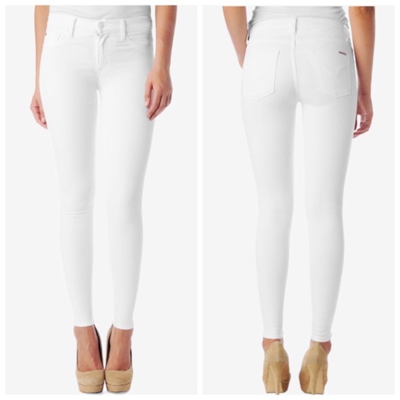 Hudson Jeans Pants - HUDSON Nico Mid Rise Super Skinny White